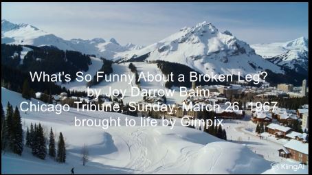 What's so funny about a broken leg? 1967 newspaper article brought to life.